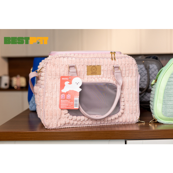 MISOKO Дорожня сумка для домашніх тварин, 41.5 x 23 x 28 см, рожева - 7