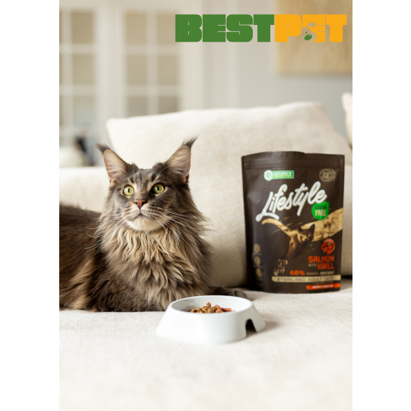 Nature's Protection Lifestyle Sterilised Salmon Сухий беззерновий корм для стерилізованих котів з лососем, 400 г - 3
