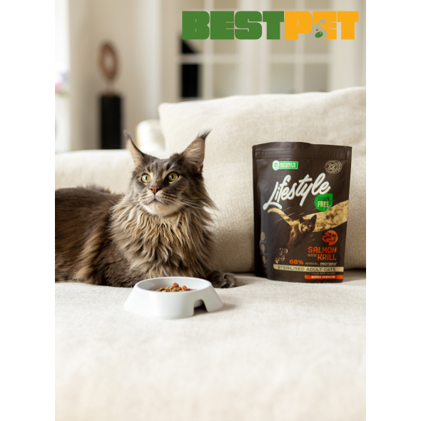 Nature's Protection Lifestyle Sterilised Salmon Сухий беззерновий корм для стерилізованих котів з лососем, 400 г - 4