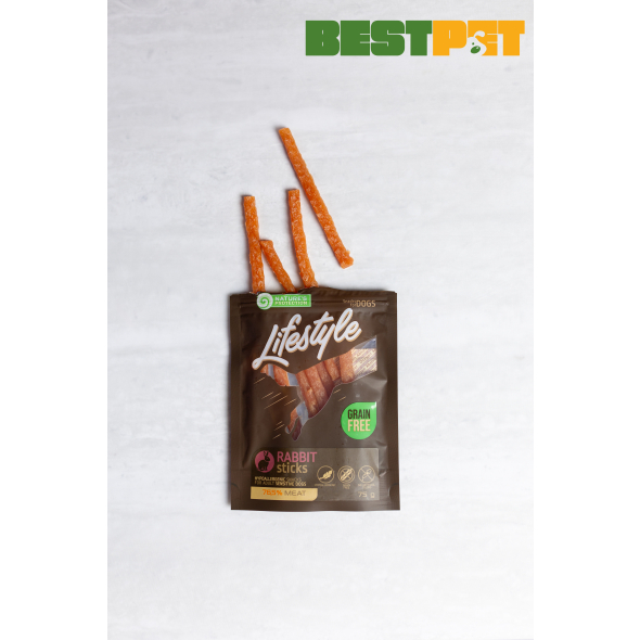 Nature's Protection Lifestyle Rabbit sticks Ласощі для собак стіки з кролика, 75 г - 3