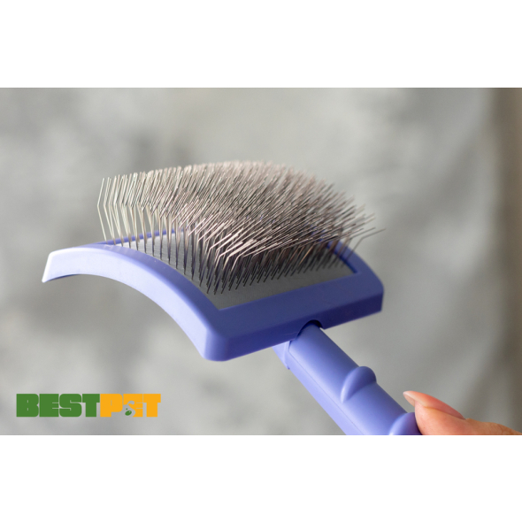 Tauro Pro Line Royal Щітка пластикова тонкі та м'які зубчики з нержавіючої сталі 25 мм, фіолетова, велика 17,5 x 10,6 x 6,2 см - 1