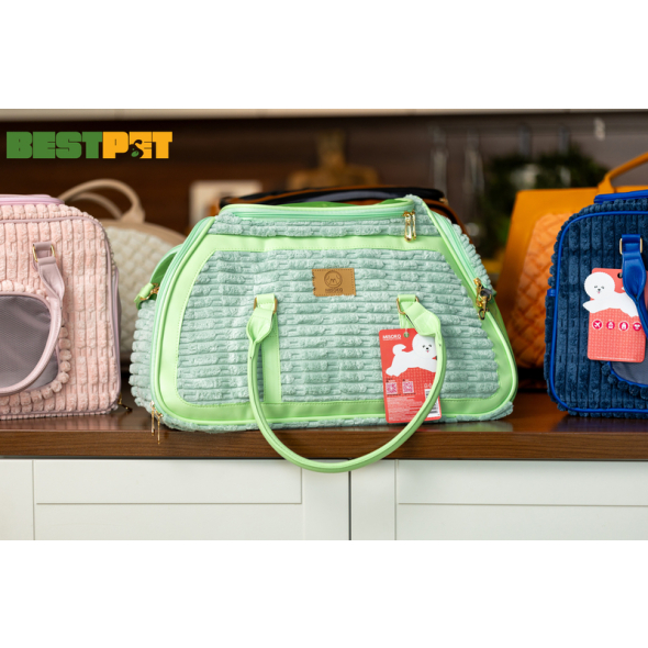 MISOKO Дорожня сумка для домашніх тварин, 51.5 x 25.5 x 27 см, зелена - 2