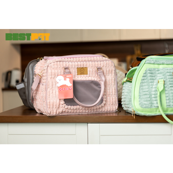 MISOKO Дорожня сумка для домашніх тварин, 41.5 x 23 x 28 см, рожева - 8