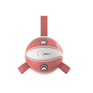 MISOKO Іграшка для собак, м'яч надувний, у формі баскетбольного м'яча, білий з рожевим, 15 см