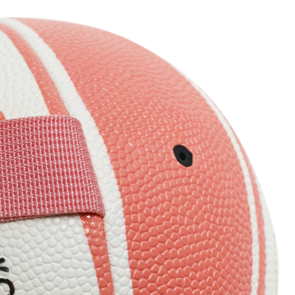 MISOKO Іграшка для собак, м'яч надувний, у формі баскетбольного м'яча, білий з рожевим, 15 см - 5