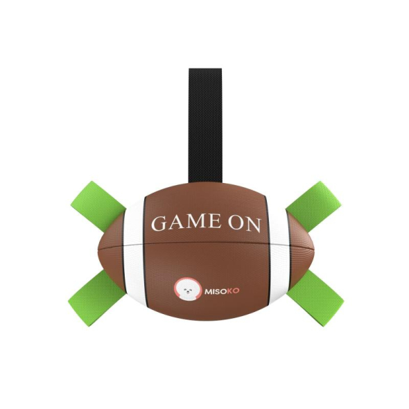 MISOKO Іграшка для собак, м'яч надувний, у формі м'яча для регбі, коричневий, 41 см