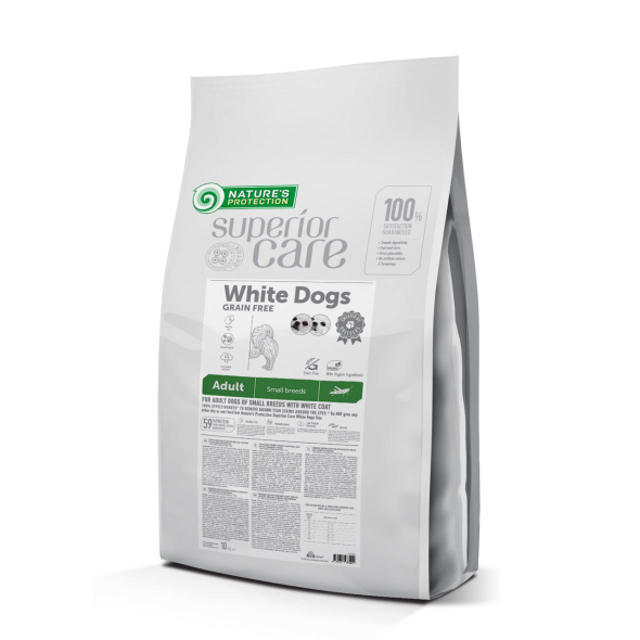 Nature's Protection Superior Care White Dogs Grain Free Insect Adult Small Breeds Сухий беззерновий корм для дорослих собак малих порід з протеїном комах, 10 кг