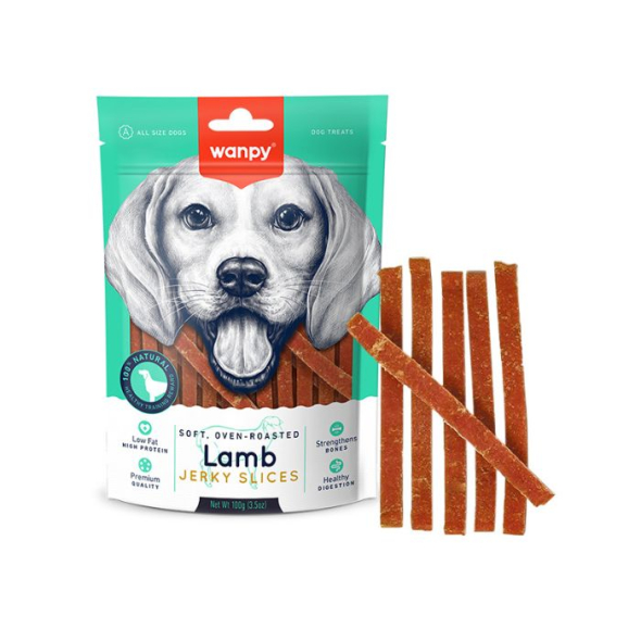 Wanpy Lamb Jerky Slices Скибочки в’яленого філе ягнятини для собак, 100 г