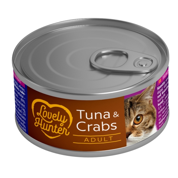 Lovely Hunter Adult cats Tuna &amp; Crab Вологий корм для дорослих котів з тунцем і крабом, 85 г