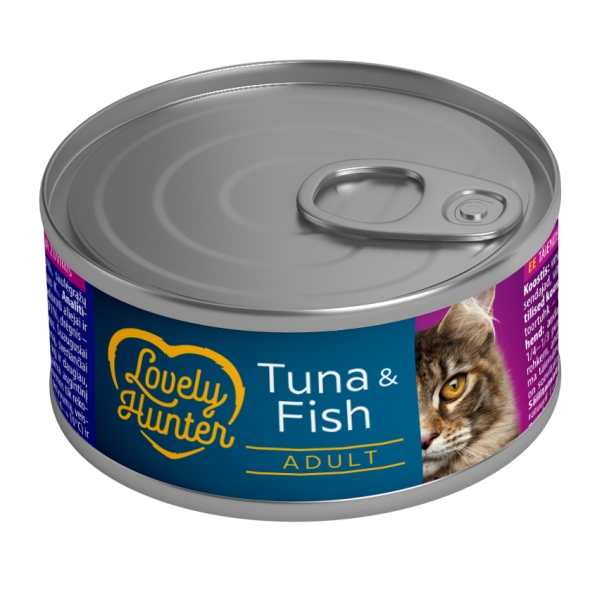 Lovely Hunter Adult cats Tuna &amp; Fish Вологий корм для дорослих котів з тунцем і білою рибою, 85 г