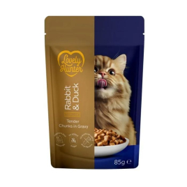 Lovely Hunter Sterilised Adult Cats with Rabbit and Duck Вологий корм для стерилізованих котів з кроликом і качкою, 85 г