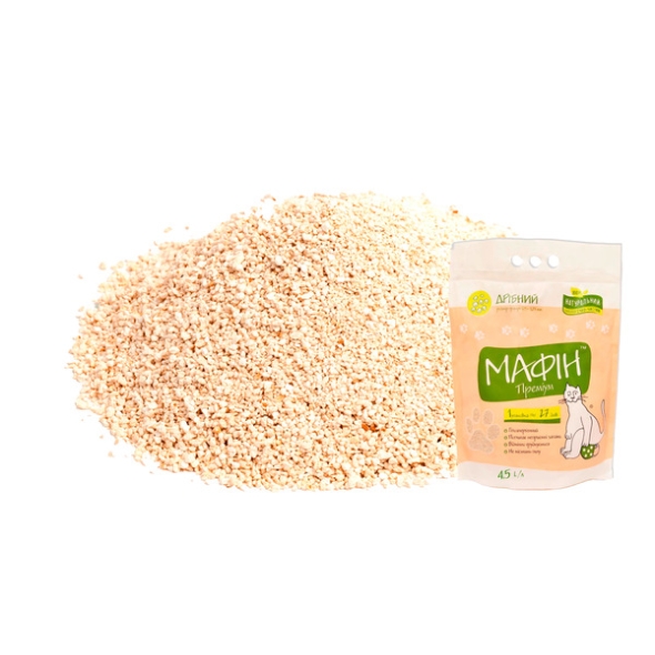 Мафін Преміум бентонітовий наповнювач для туалету дрібний, 4.5 л - 1