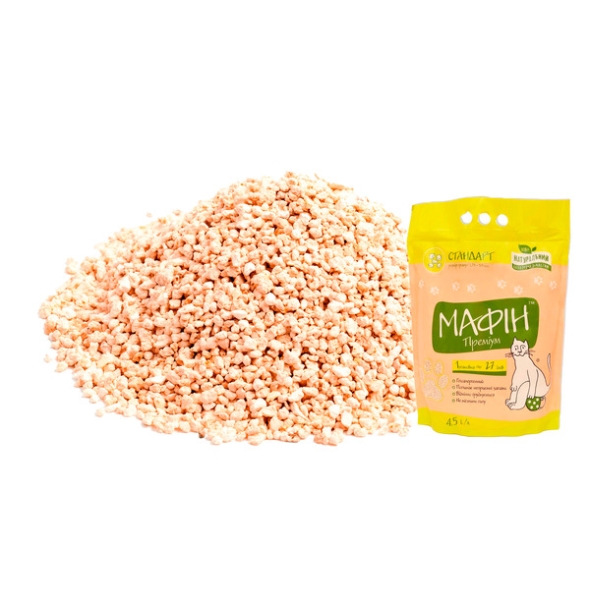 Мафін Преміум бентонітовий наповнювач для туалету стандарт, 4.5 л - 1