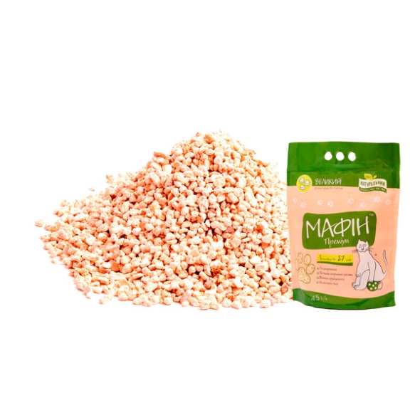 Мафін Преміум бентонітовий наповнювач для туалету великий, 4.5 л - 1