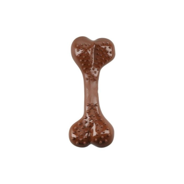 MR.STRONG Іграшка для собак Зубна кістка з ароматом барбекю, пластик, коричнева, 16.5 см