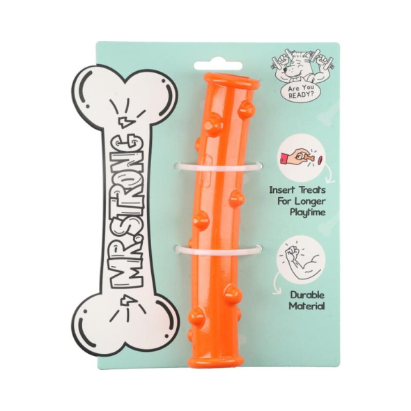 MR.STRONG Іграшка для собак Палиця помаранчева, 18 x 4 см - 1