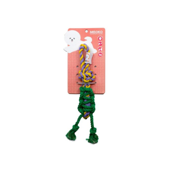 MISOKO Іграшка для собак з мотузкою зелена 28 см