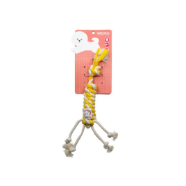 MISOKO Іграшка для собак з мотузкою та стрічкою жовта 33 см