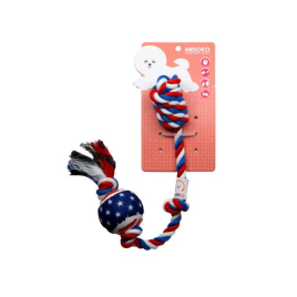 MISOKO Іграшка для собак з мотузкою і тенісним м'ячем фіолетова 48 см