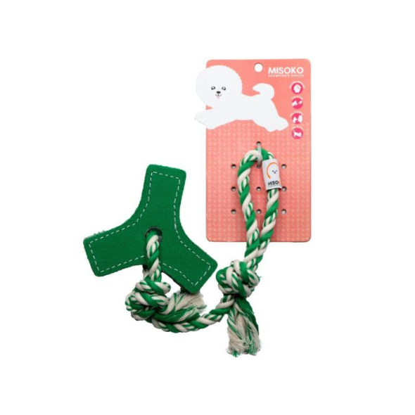 MISOKO Іграшка для собак з мотузкою зелена 42 см