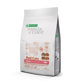 Nature's Protection Superior Care Red Cats Grain Free Herring Сухой беззерновой корм для взрослых кошек с рыжим и коричневым окрасом с селедкой, 1,5 кг