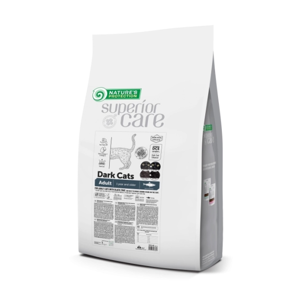 Nature's Protection Superior Care Dark Cats Grain Free Herring Сухий беззерновий корм для дорослих котів з темним забарвленням з оселедцем, 7 кг