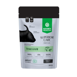 Nature's Protection Superior Care Dark Coat Grain Free Adult Trout and Krill Вологий корм для собак з темним забарвленням з фореллю і крилем, 85 г