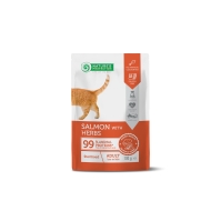 Nature’s Protection Adult cats Sterilised Salmon with Herbs Вологий корм для стерилізованих котів з лососем і травами, 100 г