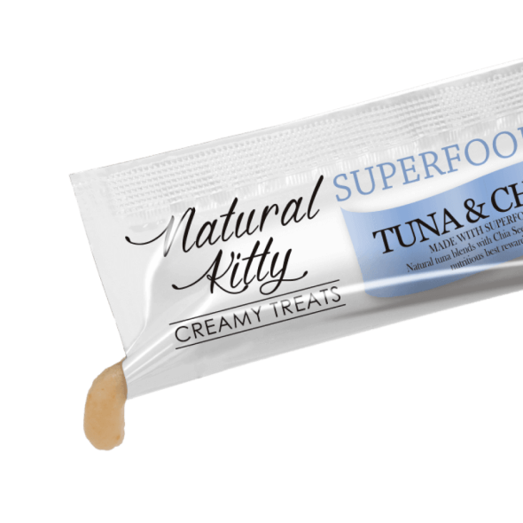 Natural Kitty Creamy Treats Кремові ласощі з тунцем і насінням чіа для котів 4 шт. по 12 г - 1