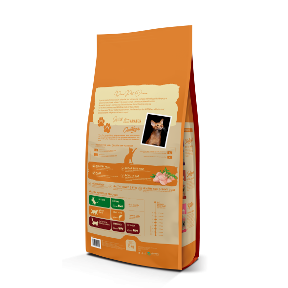 ARATON Outdoor Adult All Breeds Сухий корм з куркою та індичкою для дорослих котів 15 кг - 1