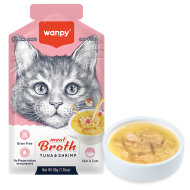 Wanpy Meat Broths Tuna &amp; Shrimp Суп з тунцем і креветками для котів, 50 г
