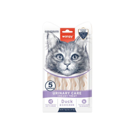 Wanpy Functional Creamy Treat Urinary Care Кремові ласощі для котів із курятиною та качкою для підтримки сечовидільної системи, 5 шт. х 14 г