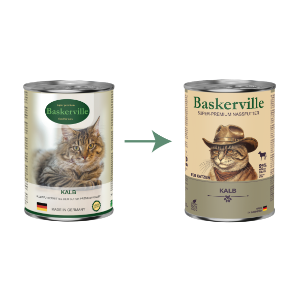 Baskerville Kalb Вологий корм для котів телятина, 400 г - 1