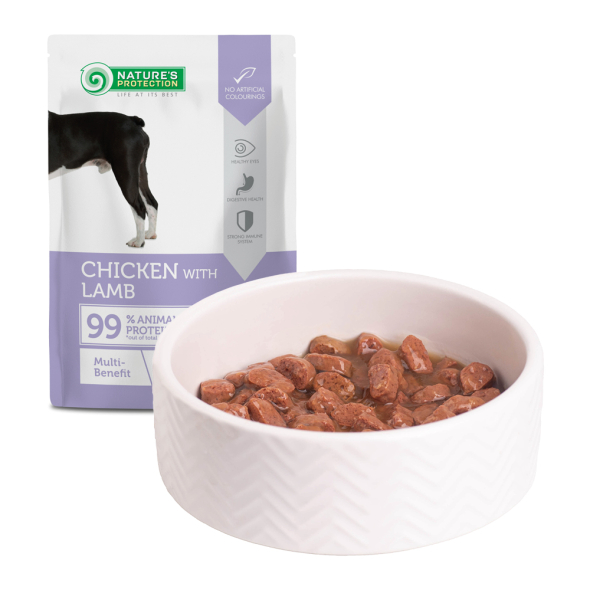 Nature’s Protection Adult Multi-benefit Chicken with Lamb Вологий корм для собак мульті-користь з куркою і ягням, 100 г - 4