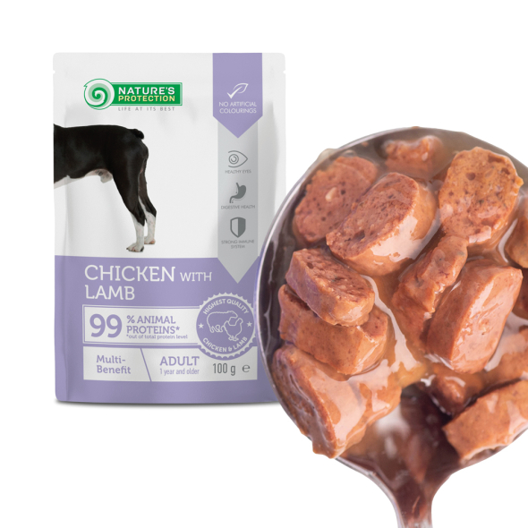 Nature’s Protection Adult Multi-benefit Chicken with Lamb Вологий корм для собак мульті-користь з куркою і ягням, 100 г - 5
