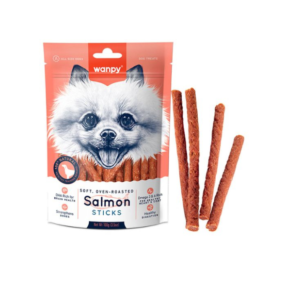Wanpy Salmon Sticks Палички з лососем для собак, 100 г