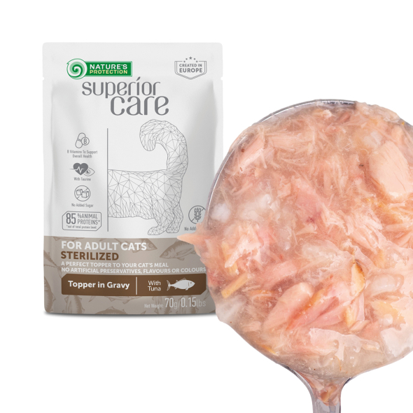 Nature's Protection Superior Care Adult Cats Sterilised Tuna Вологий корм для стерилізованих котів з тунцем, 70 г - 4