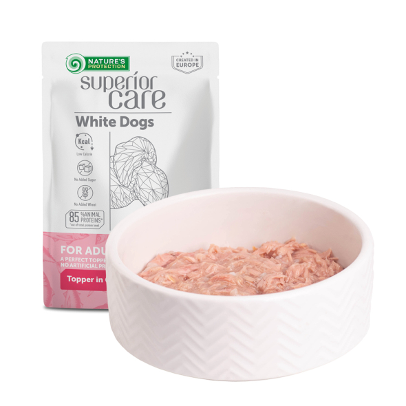 Nature's Protection Superior Care White Dogs Adult Tuna Додатковий вологий корм  для собак з білим забарвленням з тунцем, 70 г - 3