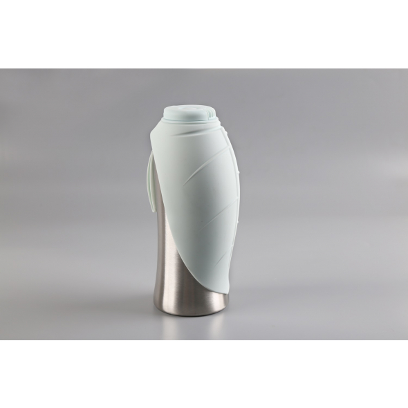 SUPER DESIGN дорожня пляшка для води для тварин, металева, 0,8 л, 10 x 9,5 x 21,7 см