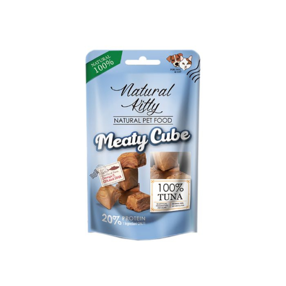 Natural Kitty Meaty Cube Tuna Ласощі-Кубики з тунця для собак і котів 60 г