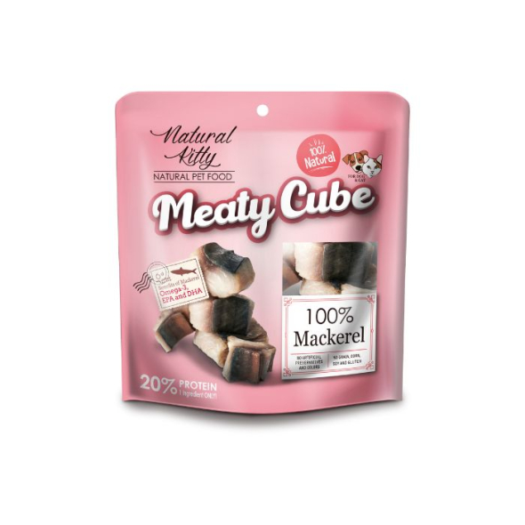 Natural Kitty Meaty Cube Mackerel Ласощі-Кубики зі скумбрії для собак і котів 60 г