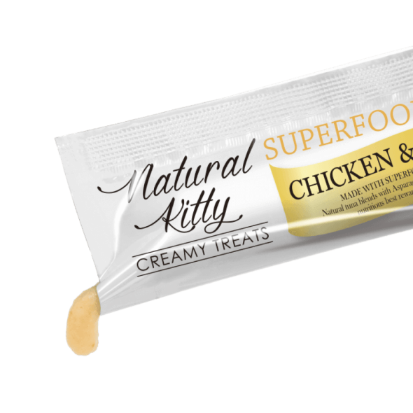 Natural Kitty Creamy Treats Кремові ласощі з куркою і гарбузом для котів 4 шт. по 12 г - 1