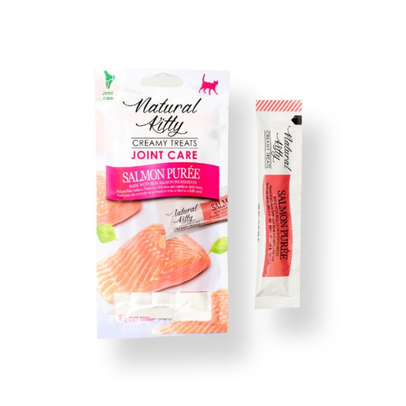 Natural Kitty Functional Creamy Treat Joint Care Кремові ласощі з лососем для котів 4 шт. по 12 г