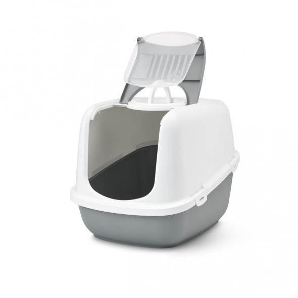 Savic Nestor Nordic Закритий туалет для котів великих порід, сіро-білий - 1