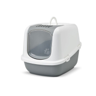 Savic Nestor Nordic Закритий туалет для котів великих порід, сіро-білий