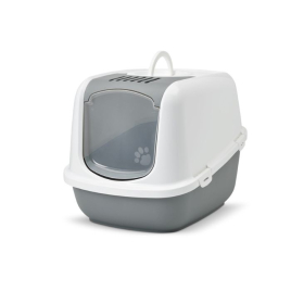 Savic Nestor Nordic Закритий туалет для котів великих порід, сіро-білий