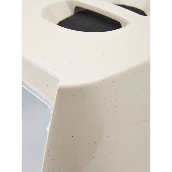 SAVIC Туалет для котів, з переробленого пластику, 54,5 x 39 x 39 см, салатовий з сірим - 2