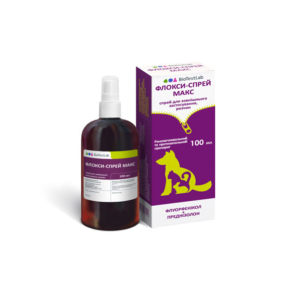 BioTestLab Флокси-спрей Макс для собак і котів, 100 мл - 1