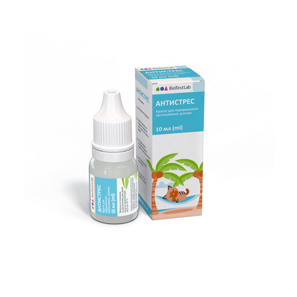 BioTestLab Антистрес Краплі для зниження збудження та корекції поведінки, 10 мл - 1