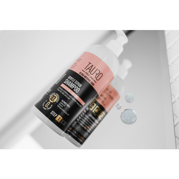 Tauro Pro Line Ultra Natural Care Gentle Scrub Shampoo Делікатний шампунь-скраб для шерсті та шкіри собак і котів, 400 мл - 4